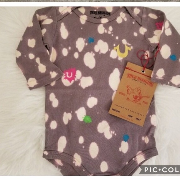 True Religion Baby Splatter Paint Onesie - Picture 2 of 2